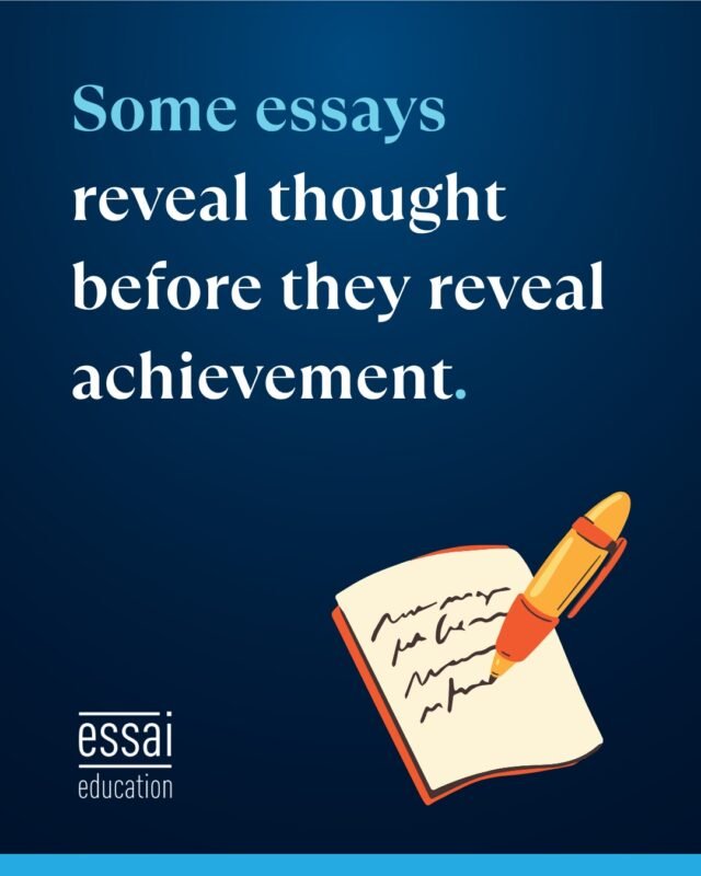 The absolute best college essays share a subtle secret: they reveal deep thought long before they ever reveal a specific achievement.

Admissions officers read thousands of technically flawless, heavily edited essays every single week. What actually catches their eye and sticks in their memory is raw intellectual texture. 

The strongest personal statements are the ones that clearly show a student's complex relationship with ideas, their comfort with uncertainty, their handling of memory, their ambition, or how they process failure.

It's about depth, not just data points.

Essai’s rigorous editorial process emphasizes deep personal reflection, structural precision, and narrative clarity, while preserving the student's authentic voice.

🔗 Let's find your unique narrative texture. Head to the link in our bio to connect with our writing team.

#CollegeEssay #PersonalStatement #ApplicationEssay #WritingProcess #AuthenticVoice #IntellectualTexture #EssaiEditorial