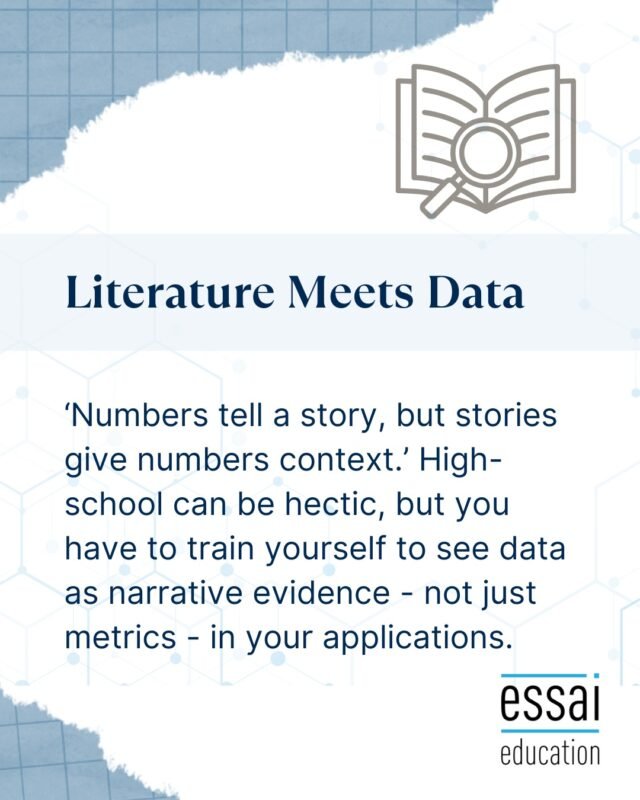 Numbers tell a story, but stories give numbers context.

Strong applications treat data as narrative evidence, not isolated metrics.

This mindset strengthens planning and presentation.

#AdmissionsNarrative #StudentMindset #CollegeApplications #AcademicStory #EssaiInsights