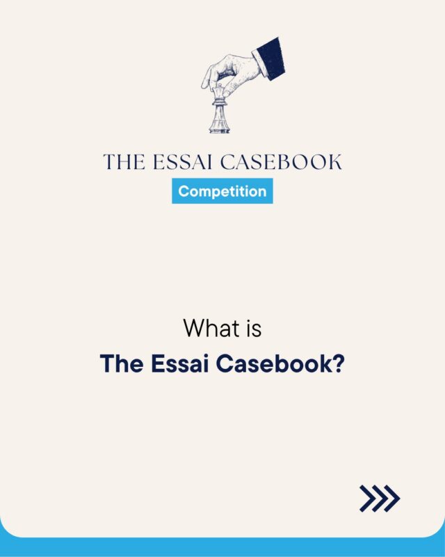 The Essai Casebook 2026 is open.

You pick one of three cases and receive a full company situation, six to eight pages of context, numbers, and constraints.

It ends where every business decision ends: with a call someone has to make.

There is no answer key. You read the situation, weigh the realistic options against each other, and defend a recommendation in 1,500 words. The way analysts actually work.

Free to enter. Grades 9 to 12. Open to students worldwide.

Deadline: 30 September 2026. Link in bio to download the cases.

#CaseCompetition #EssaiCasebook #StudentCompetition #BusinessCase #HighSchoolStudents #ProfileBuilding #EssaiEducation