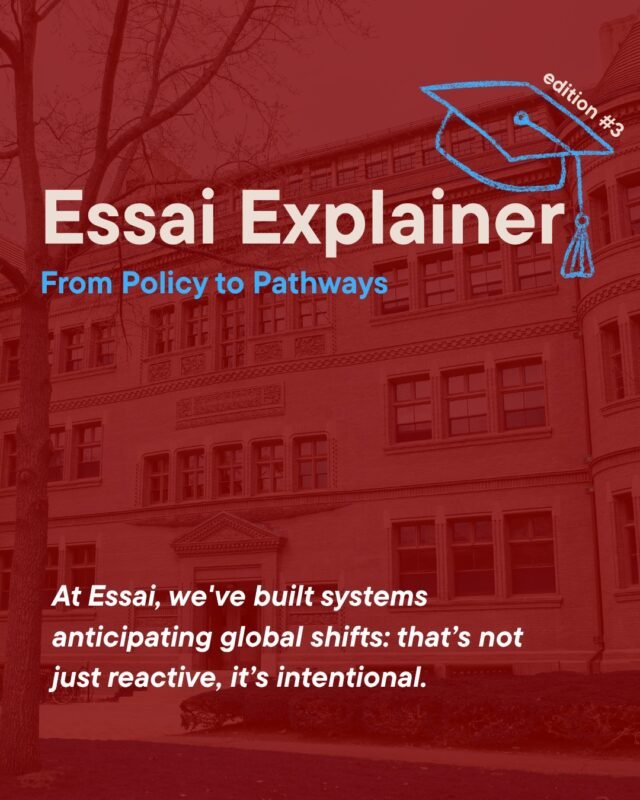 At Essai, global planning isn’t luck, it’s strategy. We track trends across the U.S., Europe, and Asia to help students build profiles that thrive anywhere. 
From NTU to Oxford, our adaptable approach ensures your ambitions stay secure, no matter how policies or pathways evolve.
#EssaiEducation #GlobalAdmissions #StudyAbroadExperts #IvyLeagueAlternatives #FutureReadyStudents