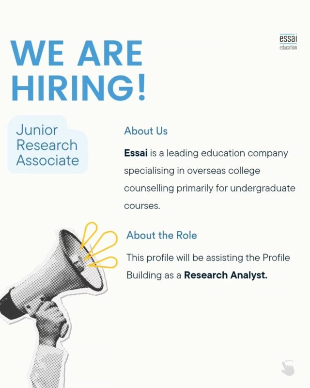 Hear, hear! Our team is looking for a Junior Research Associate. Send all leads our way, and email us ➡️➡️ to send us your cv!