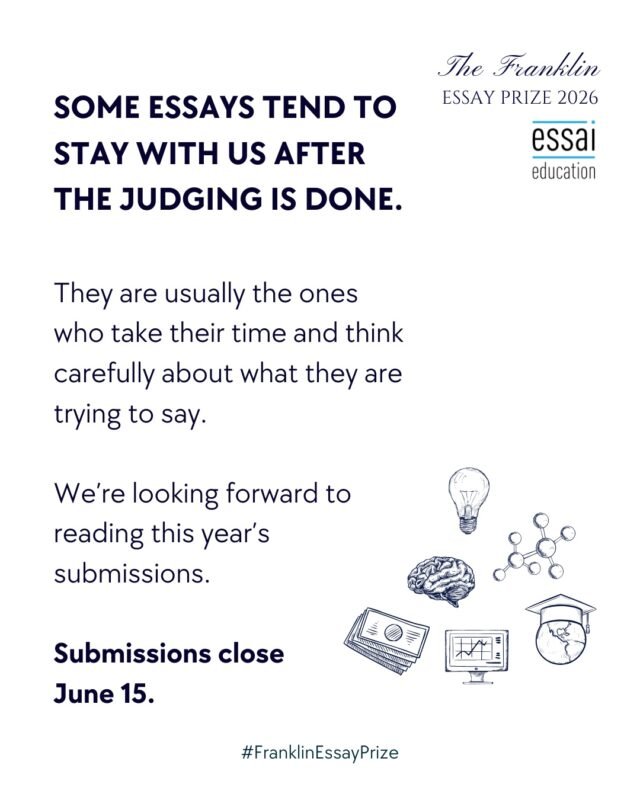 We're looking forward to reading this year's submissions.

Submissions close June 15.

#FranklinEssayPrize
