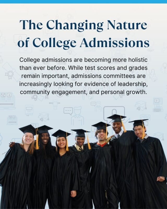 Admissions has become more holistic, placing greater emphasis on leadership, community engagement, and personal growth alongside grades and rigor. 

Strong applications reveal outcomes, reflection, and authentic purpose. 

Essai’s profile-building approach helps students present their full potential so committees see not only what they achieved but why it mattered and how they grew.

#CollegeAdmissions #HolisticReview #StudentProfile #EssaiEducation