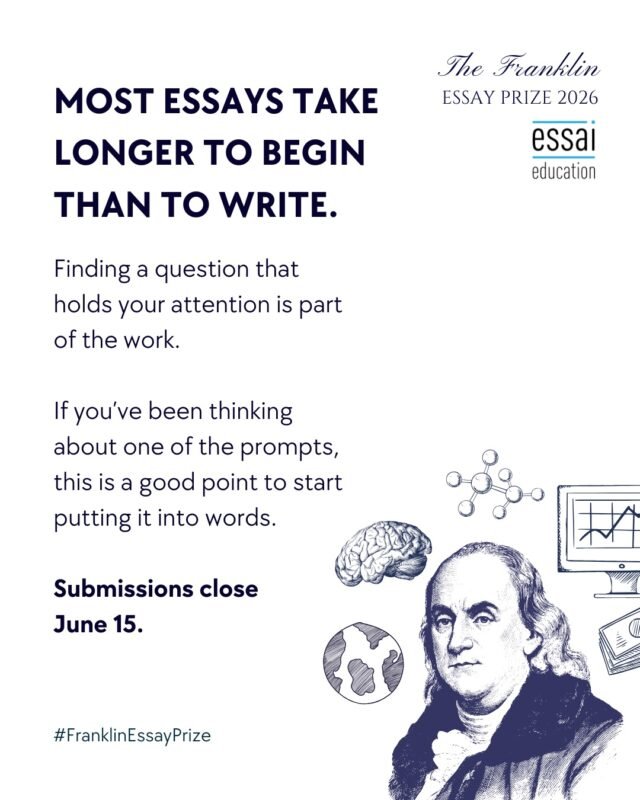 If you've been thinking about one of the prompts, this is a good time to start putting it into words.

Submissions close June 15.

#FranklinEssayPrize