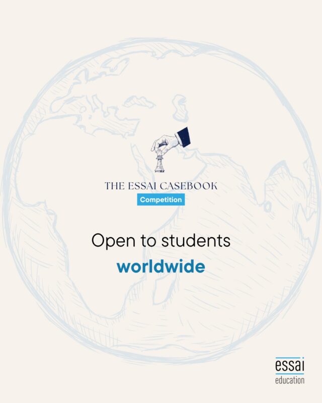 The Essai Casebook is open to students anywhere in the world.

No country restriction, no school affiliation required, no entry fee. Ages 13 to 18, Grades 9 to 12, homeschooled students included.

You choose one of three case tracks, read the case document, and defend a recommendation in 1,500 words. 

Everything you need is in the case itself, so you aren't disadvantaged by what your school does or doesn't teach.

That's the point of the format. It measures how you think, not what you've already been given access to.

Deadline: 30 September 2026. Link in bio.

#EssaiCasebook #CaseCompetition #StudentCompetition #InternationalStudents #FreeCompetition #HighSchoolStudents #EssaiEducation
