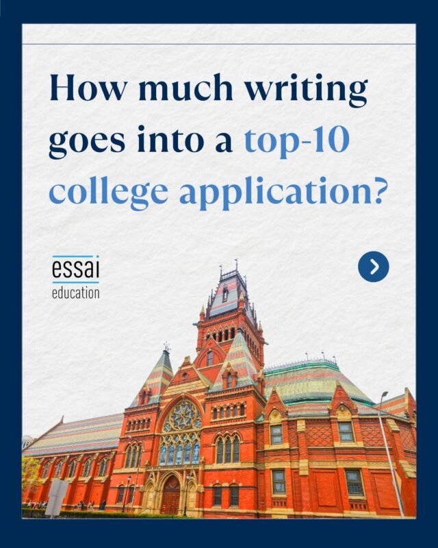 How much writing goes into a top college application?

More than most students expect.

It is not just one essay. It is multiple pieces of writing, each showing a different side of you.

Together, they build your full story.

That is why writing is not just a task. It is a key part of your strategy.

Start preparing your essays early → essai.in

#CollegeEssays #AdmissionsProcess #EssaiEducation #IvyLeague #StudentTips