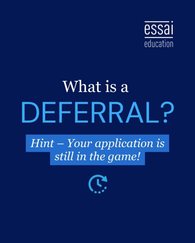 Receiving a deferral can feel confusing, but it is not a rejection.

A deferral means the university is still interested in your application and wants to review it again in a later round.

With timely updates, continued academic performance, and the right strategy, deferrals can remain strong opportunities.

#CollegeDeferral #AdmissionsProcess #ApplicationStrategy #CollegeGuidance #EssaiEducation