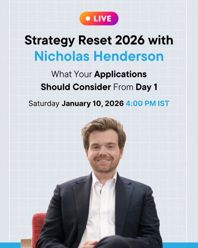 Grades matter, but they are only one part of the story now.

US universities are seeking students who demonstrate purpose, growth, and intentional choices over time.

That means making early academic decisions, participating in meaningful extracurriculars, and having a clear sense of direction.

Strategy Reset 2026 breaks down what families often miss and what students should prioritize at each stage of high school.

Designed for students in Grades 9 to 12, parents, teachers, and school counselors who want a realistic view of how admissions really work today.

Live on Saturday, January 10 at 4:00 PM IST
https://www.instagram.com/essaieducation/

#USUniversityAdmissions #CollegeAdmissionsInsights #EssaiEducation #ParentGuidance #SchoolCounselors #StudentPlanning #FutureReady