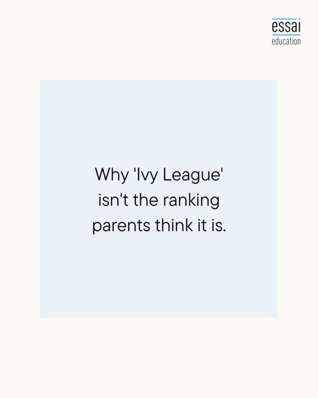 "Ivy League" has become shorthand for "the best universities in America," and it's costing families good decisions.

It was founded in 1954 as an athletic conference between eight East Coast universities. That's the whole story.

The eight are also wildly different: Harvard is a powerhouse across every field, Cornell's strengths are in engineering, Dartmouth is essentially a liberal arts college, Brown built its identity around an open curriculum.

Meanwhile, some of the strongest universities in the country (MIT, Stanford, Caltech, UChicago) aren't Ivies at all.

Building a list around the Ivy label means chasing a brand while ignoring the schools that actually fit your student. Link in bio.

#IvyLeague #CollegeAdmissions #CollegeList #USAdmissions #EssaiEducation