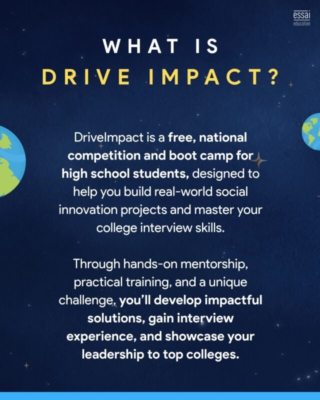 Through mentorship, training, and a unique challenge, you’ll build real-world solutions, master interview skills, and showcase leadership to top colleges.

Register now: https://events.essaieducation.in/drive-impact

#DriveImpact #CollegeAdmissions #EssaiEducation #LeadershipSkills #Innovation