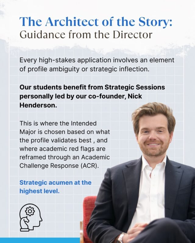 Every application reaches points where strategy matters more than polish.

Decisions around positioning, academic focus, and narrative framing require experience and judgement.

This is where clarity replaces ambiguity.

#AdmissionsLeadership #StrategicGuidance #EssaiEducation #CollegeMentorship #ProfileBuilding
