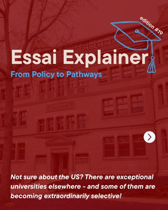 Applying outside the US is often a complex web of requirements, prerequisites, and staggered deadlines. 🌐

A strong US-style application alone is often not enough for students reconsidering the US route, or simply wanting stronger global options. 

From programme-specific essays to country-specific documentation, the logistics can be overwhelming.

In this edition of Essai Explainer, we dive into how our end-to-end support helps students navigate international systems alongside US and UK applications.

Swipe through to master the global map. ➡️

#EssaiExplainer #GlobalAdmissions #InternationalEducation #CollegeStrategy #StudyInEurope #StudyInAsia