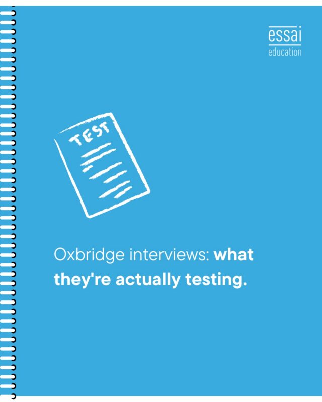 The Oxbridge interview has a mythology problem. Students prepare for a trick-question interrogation, and parents imagine a genius test. It's neither.

The interview is a mock tutorial, a preview of how you'd actually be taught at Oxford or Cambridge, where learning happens in small rooms, thinking out loud with an expert. So the tutors aren't testing what you know.

They're testing what you do when you don't know. They'll hand you unfamiliar material (a data set, a poem, a problem just past your syllabus) and watch how you engage.

Do you reason step by step or leap to a guess? Do you use hints or ignore them? When you're wrong, do you defend the error or rework the idea? That last one matters most, because being corrected and adjusting gracefully is the entire tutorial system in miniature.

This is also why memorised answers fail: the tutor simply moves one step past your preparation and watches what happens next. The good news is that this is a trainable skill.

Mock interviews with unfamiliar material, practice reasoning aloud, and learning to say "I'm not sure, but here's how I'd think about it" beat any amount of answer-rehearsal.

Interviews land in December; the students who feel ready started practising months earlier.

Oxbridge interview prep is part of our UK admissions support. Link in bio.

#Oxbridge #OxfordUniversity #CambridgeUniversity #OxbridgeInterview #UKAdmissions #EssaiEducation