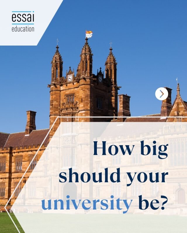 University size plays a bigger role than most students realise.

Large universities offer scale, variety, and exposure. 

Smaller ones offer closer interactions and stronger academic relationships.

There is no right answer.

What matters is where you feel comfortable asking questions, engaging, and being noticed.

#UniversitySize #CollegeFit #Essai #StudyAbroad #Admissions