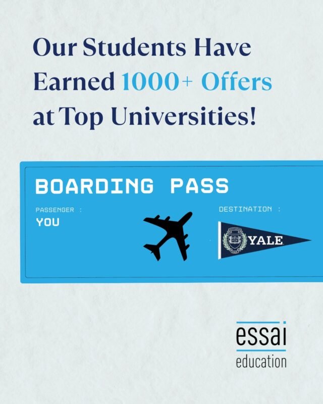 Strong outcomes come from consistent preparation and thoughtful strategy.

Essai students have secured offers from top universities by building authentic, well-positioned profiles.

Results follow when preparation meets purpose.

#StudentSuccess #TopUniversityOffers #AdmissionsResults #GlobalAcceptances #EssaiEducation