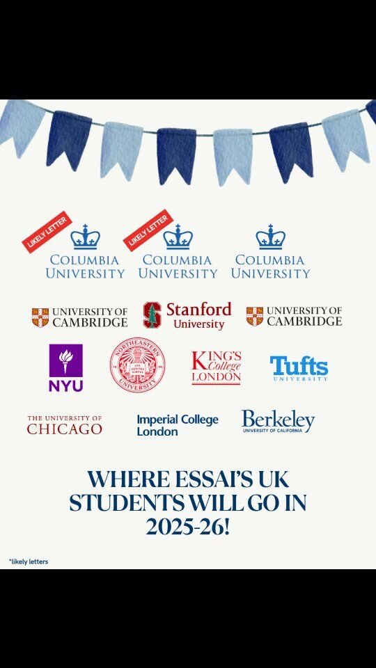 We're so proud of our UK-resident cohort. Not only are these spectacular placements, we've also got TWO @columbia likely letters!

#essaieducation #studyabroad #placements #ivyleague