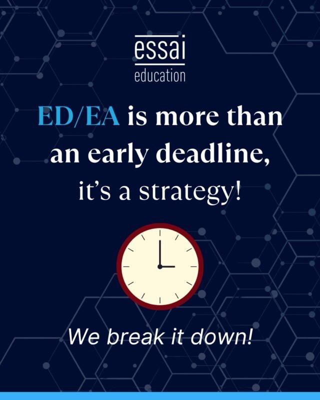 ED/EA isn’t just an early deadline — it’s a strategy. 

At Essai, over 40% of Ivy+ admits came through Early Decision. 

Use data, story, and precision to land where you truly belong.

#EarlyDecision #ApplicationStrategy #EssaiEducation #CollegeAdmissions #IvyLeague