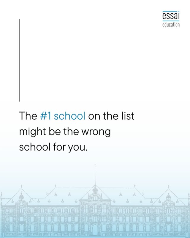 Chasing a ranking? Read this first.

Most university rankings are built on research output, reputation, faculty resources, and graduate outcomes.

Useful, but none of it tells you what your actual life as a student will feel like.

You experience a university through its curriculum, how it teaches, the culture of your department, how advising works, and the people sitting next to you.

Two schools ranked a few spots apart can feel like completely different planets to live on.

That's why real university research goes deeper than the number. The question isn't only "how good is this school?" It's "Is this the right environment for how I think and work?"

That fit-first lens is how we help students build a college list that actually suits them.

🔗 Link in bio to build a list that fits you.

#CollegeAdmissions #UniversityRankings #CollegeList #FindYourFit #IvyLeague #CollegeAppTips #StudyAbroad #AdmissionsStrategy #ProfileBuilding #EssaiPlanning #EssaiMentorship #DreamUniversity