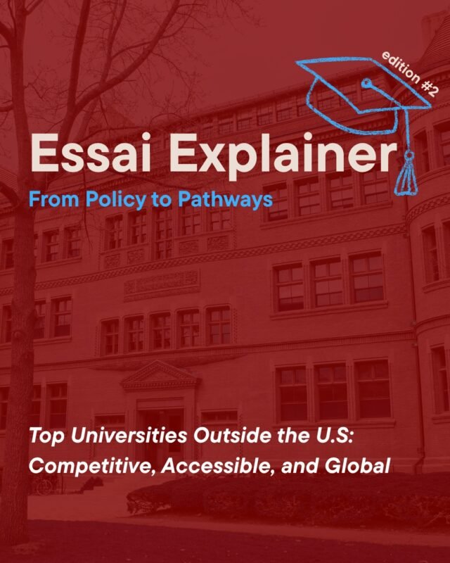 Top universities outside the U.S. are not just alternatives, they’re powerhouses of innovation and opportunity. 

From Asia to Europe, schools like NUS, NTU, and CUHK are redefining global education with world-class research, employability, and visa stability. The future of higher education is borderless, and Essai helps you navigate it.

#EssaiEducation #GlobalUniversities #StudyAbroad2025 #HigherEducationTrends #IvyLeagueAlternatives