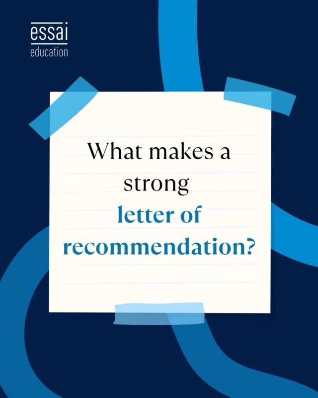 A strong letter of recommendation can set your application apart, but not all letters are created equal.

What matters most?
It’s not just who writes it, but what they say.

✅ A powerful letter should:
– Speak to your growth, not just your grades
– Highlight specific contributions or moments
– Show depth of relationship and not a generic overview
– Reflect your intellectual curiosity, leadership, or initiative
– Align with your overall application story

The best letters come from mentors who truly know you. 

At Essai, we help students identify the right recommenders and prepare them with thoughtful guidance, so every word adds value.

Your story deserves to be told well by those who’ve seen it unfold.

#CollegeRecommendations #EssaiWay #ApplicationTips #LettersThatMatter #StudyWithEssai